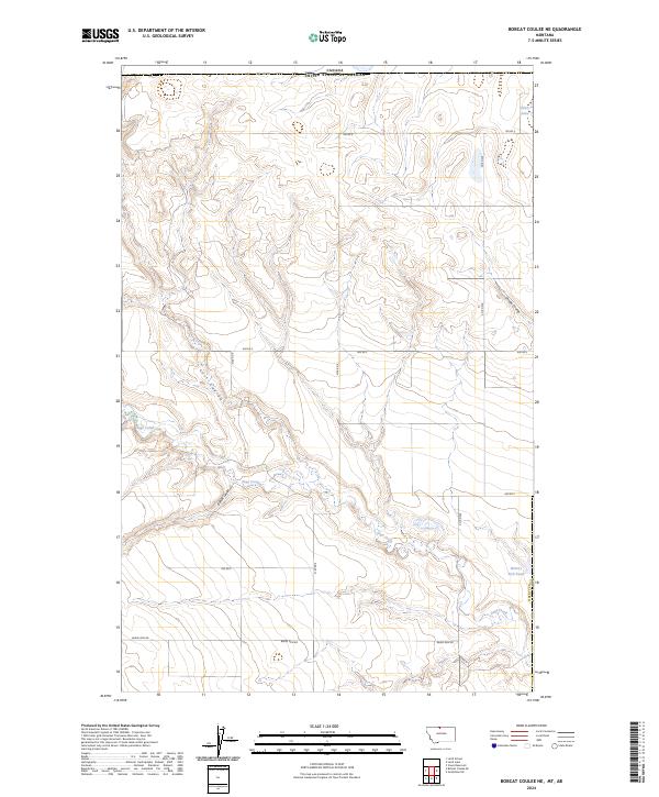 USGS Topographic Map – Bobcat Coulee NE