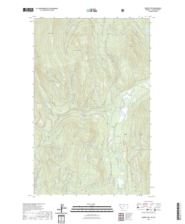 USGS Topographic Map – Bonnet Top