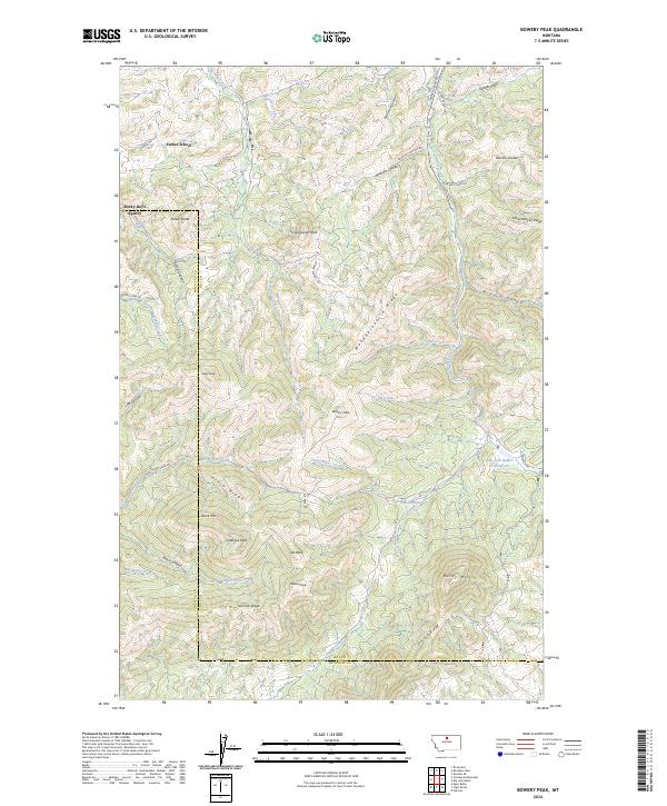 USGS Topographic Map – Bowery Peak