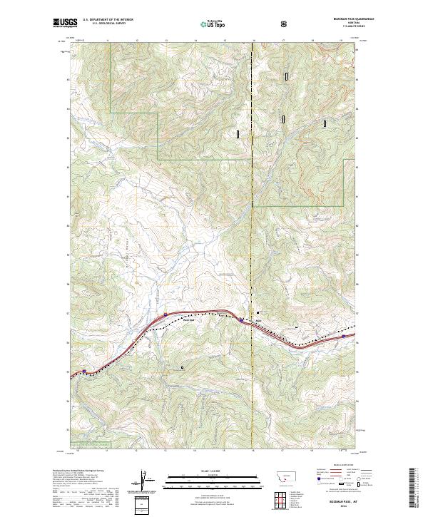 USGS Topographic Map – Bozeman Pass