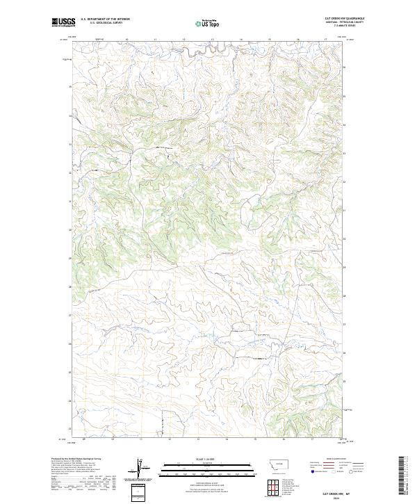 2024 Map of Cat Creek NW, 2024 Print