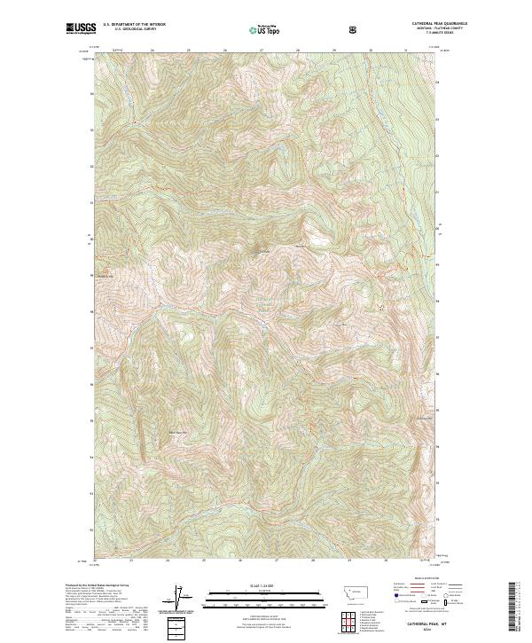 USGS Topographic Map – Cathedral Peak