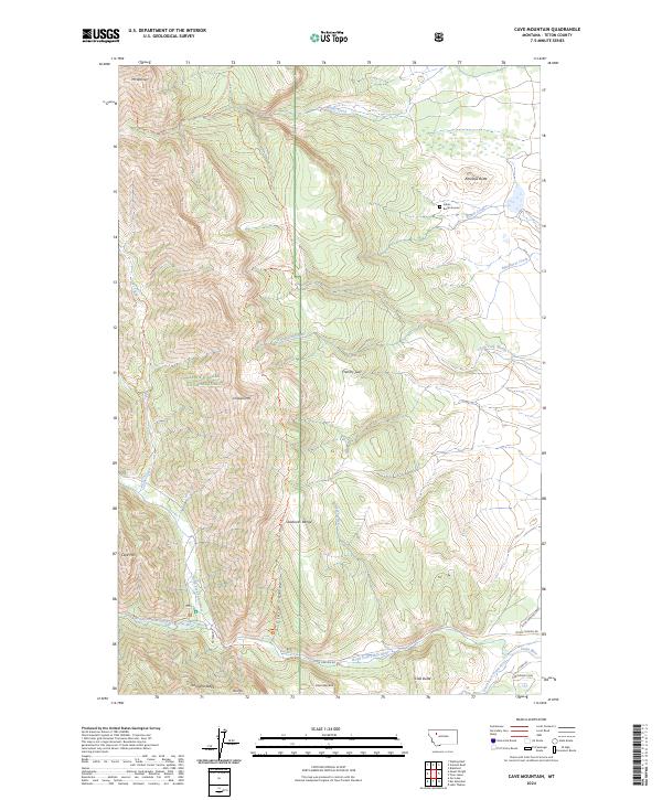 USGS Topographic Map – Cave Mountain