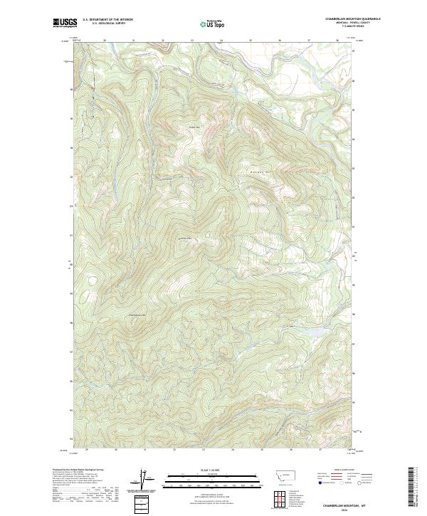 USGS Topographic Map – Chamberlain Mountain