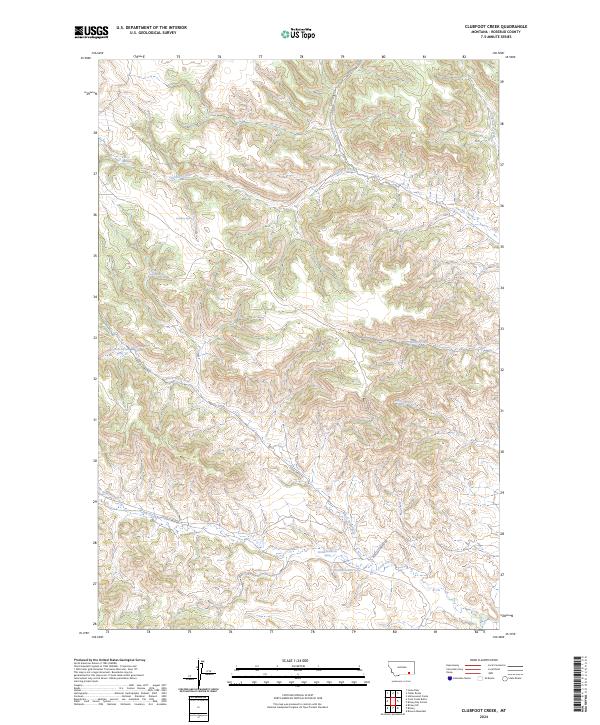 USGS Topographic Map – Clubfoot Creek