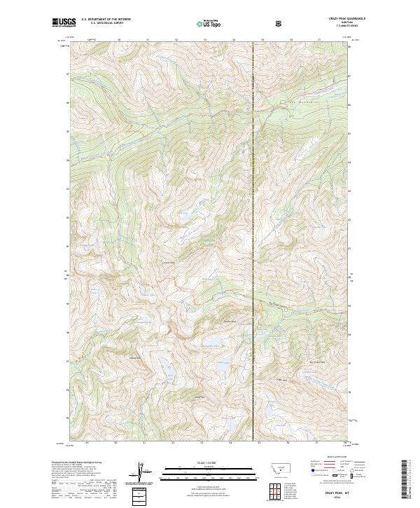 USGS Topographic Map – Crazy Peak