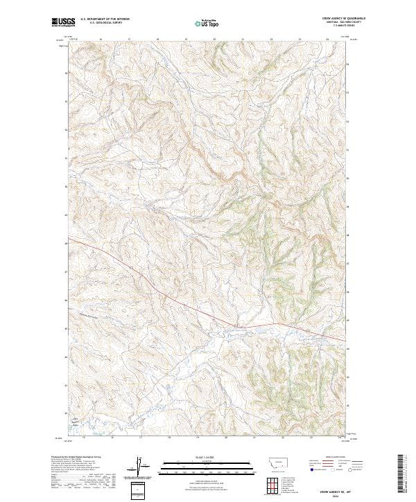 USGS Topographic Map – Crow Agency SE