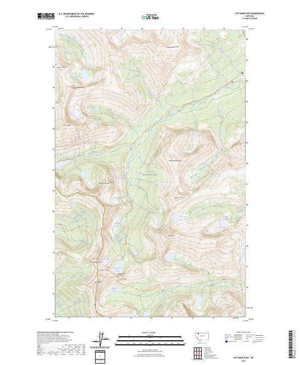 USGS Topographic Map – Cut Bank Pass