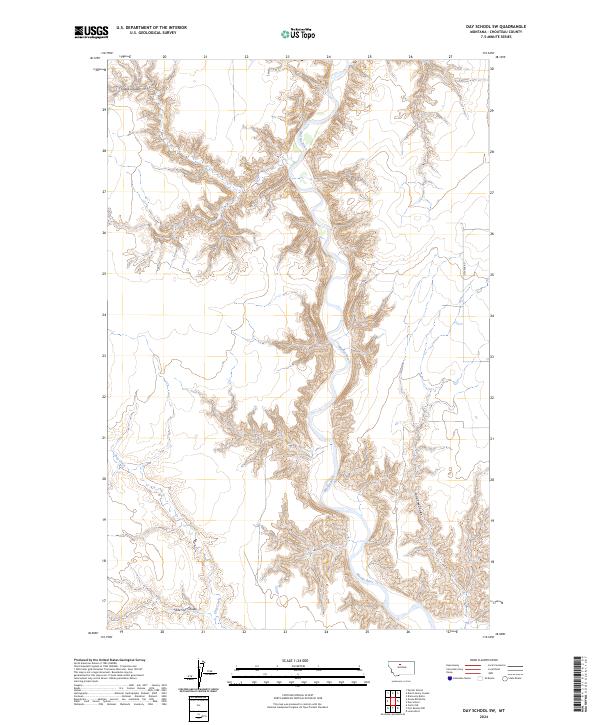 USGS Topographic Map – Day School SW