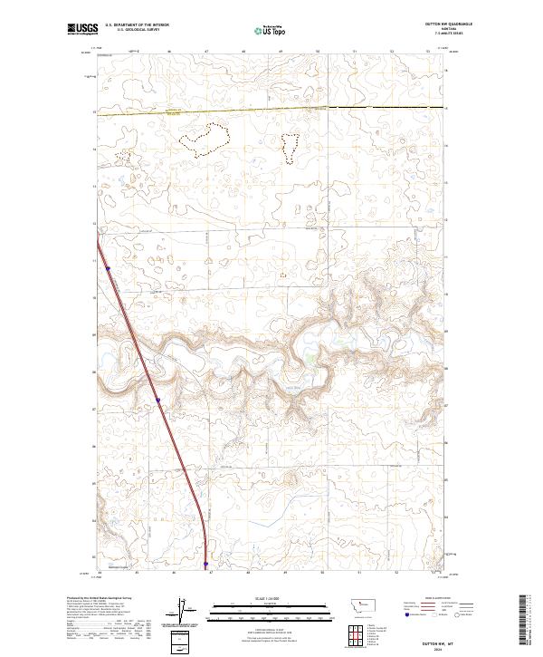 USGS Topographic Map – Dutton NW