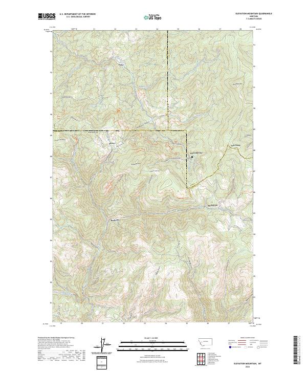 USGS Topographic Map – Elevation Mountain
