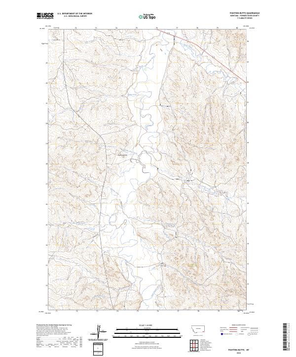 USGS Topographic Map – Fighting Butte