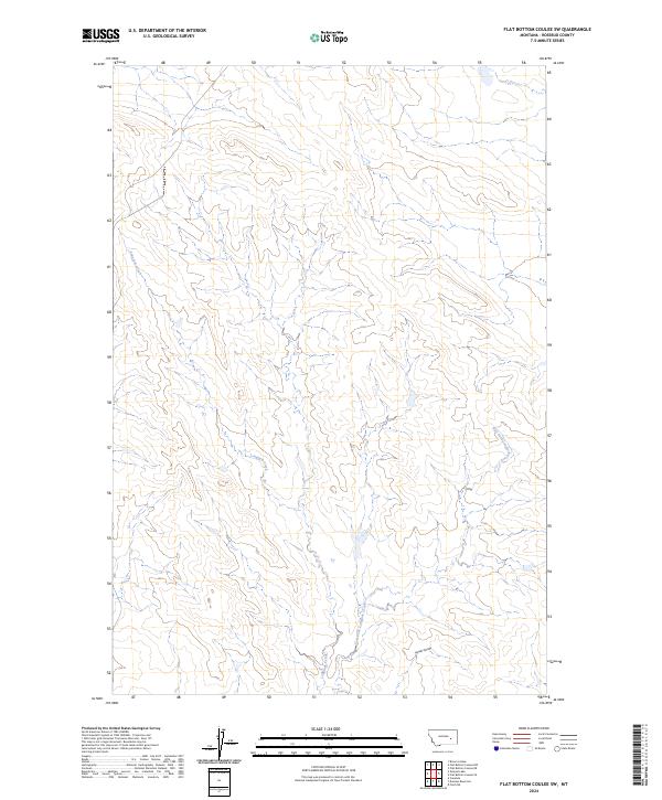 USGS Topographic Map – Flat Bottom Coulee SW