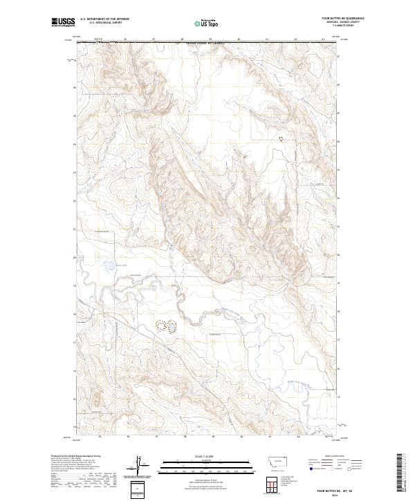 USGS Topographic Map – Four Buttes NE