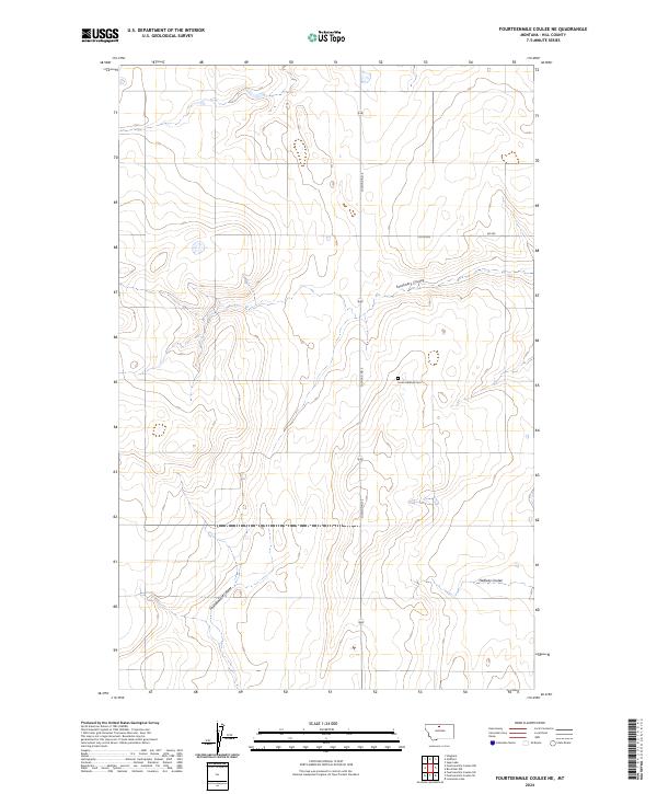 2024 Map of Fourteenmile Coulee NE, 2024 Print