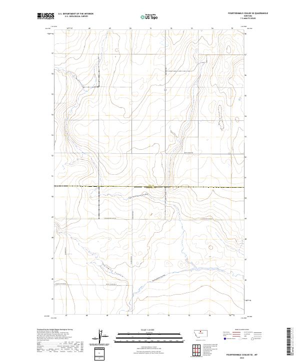 USGS Topographic Map – Fourteenmile Coulee SE