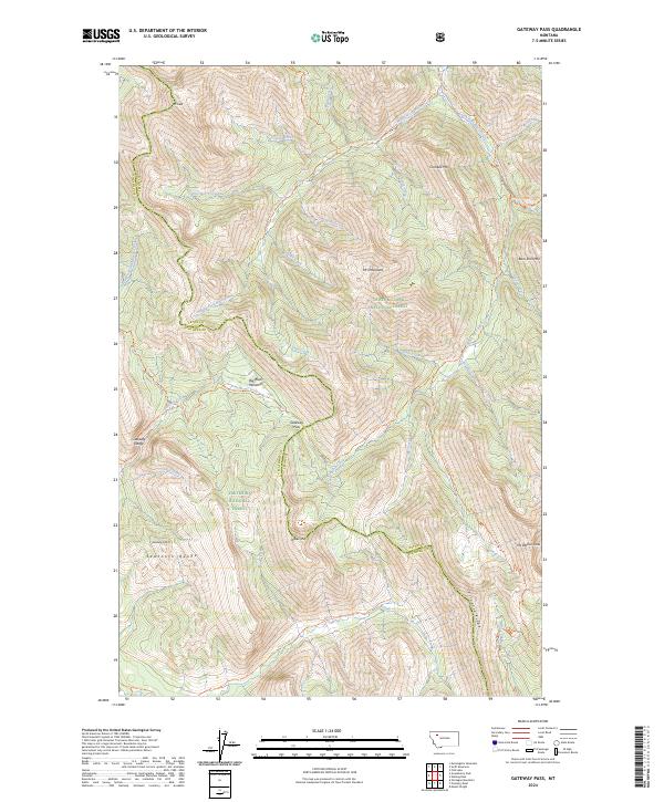 USGS Topographic Map – Gateway Pass