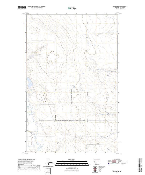 USGS Topographic Map – Gildford NE