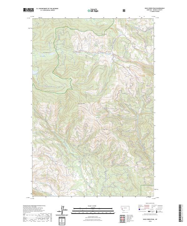 USGS Topographic Map – Gold Creek Peak