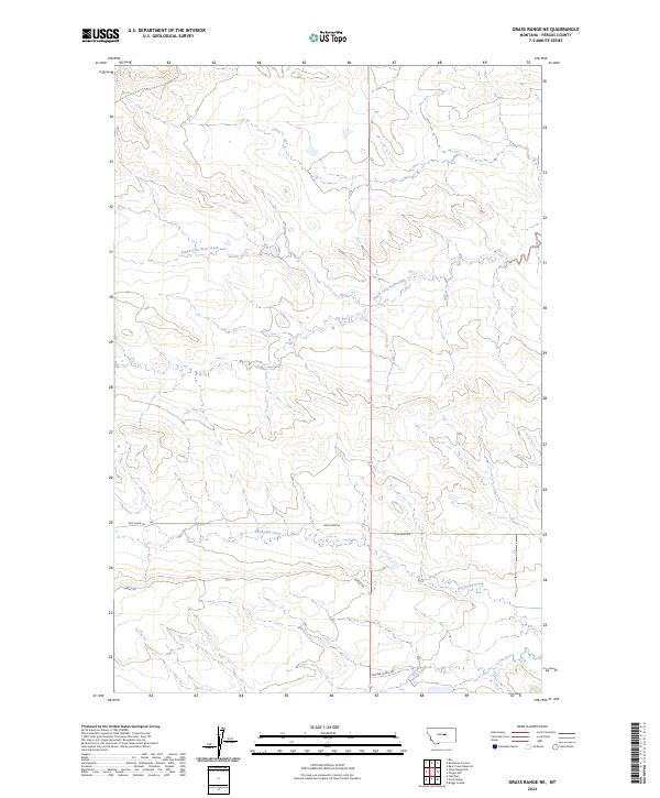 2024 Map of Grass Range NE, 2024 Print