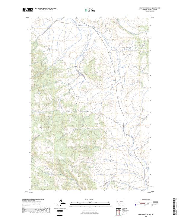 USGS Topographic Map – Gravely Mountain