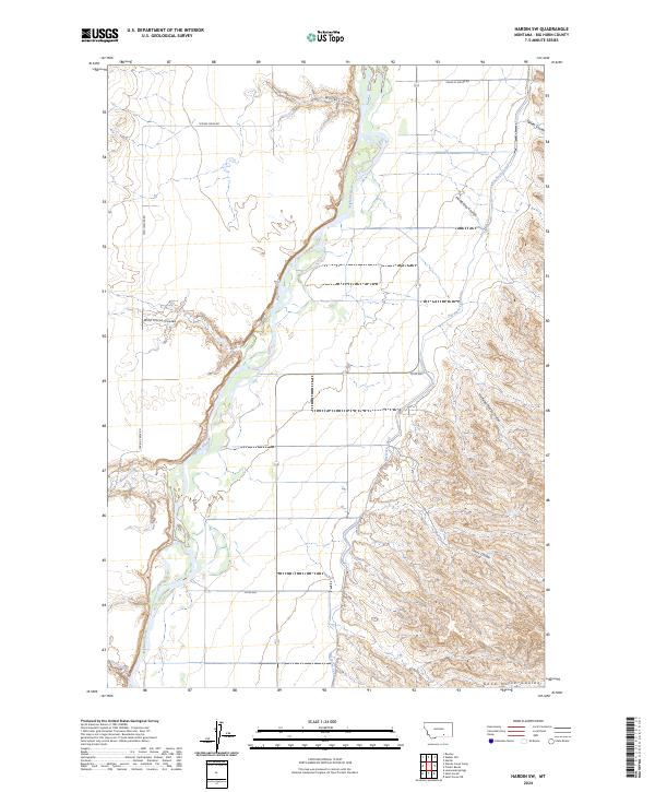 USGS Topographic Map – Hardin SW
