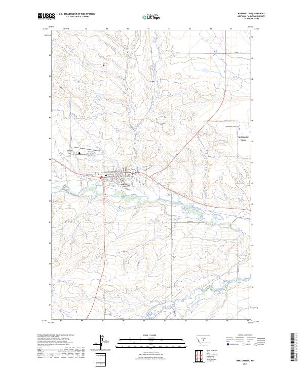 USGS Topographic Map – Harlowton