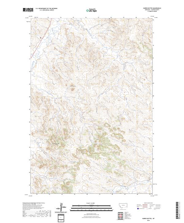 USGS Topographic Map – Harris Buttes