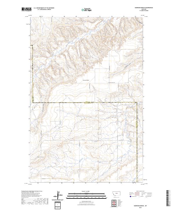 USGS Topographic Map – Harwood Bench