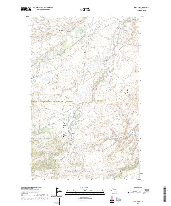 USGS Topographic Map – Heart Butte