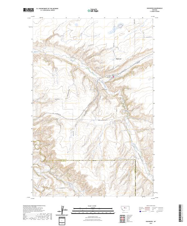 USGS Topographic Map – Highwood