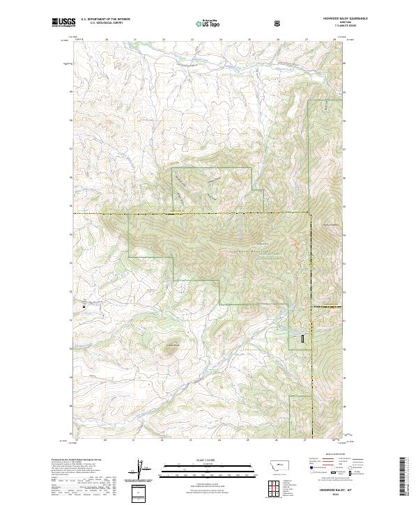 USGS Topographic Map – Highwood Baldy