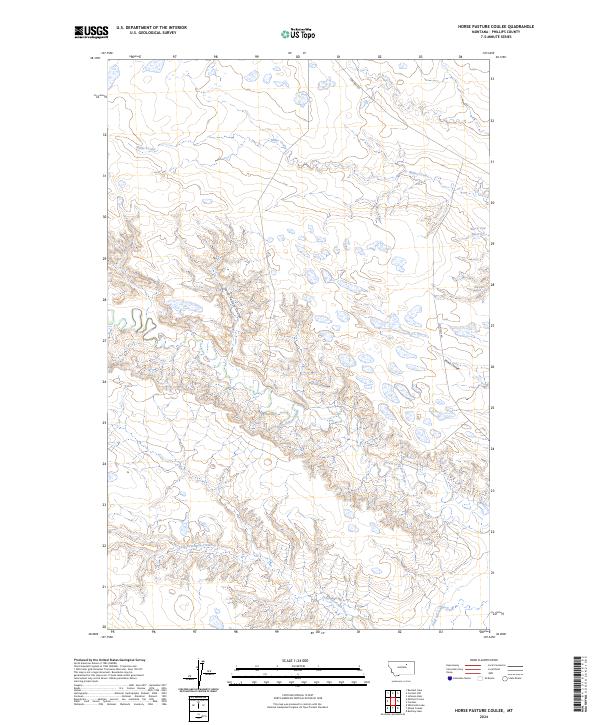 USGS Topographic Map – Horse Pasture Coulee