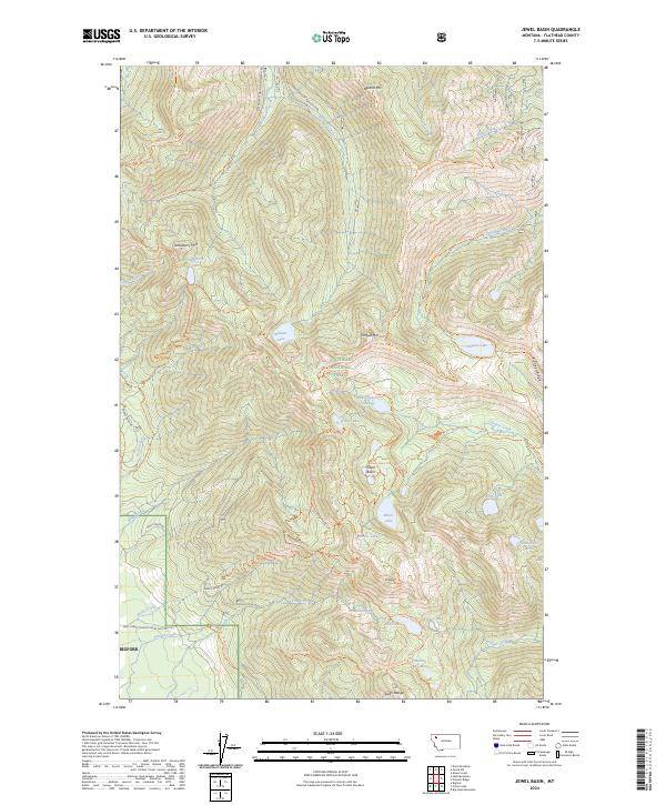 USGS Topographic Map – Jewel Basin