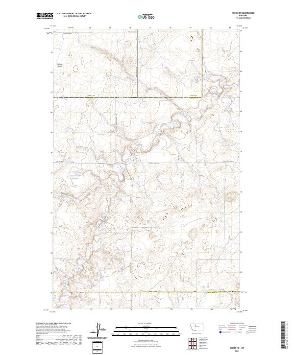 USGS Topographic Map – Knees NE
