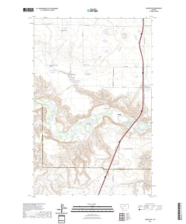 USGS Topographic Map – Ledger NW