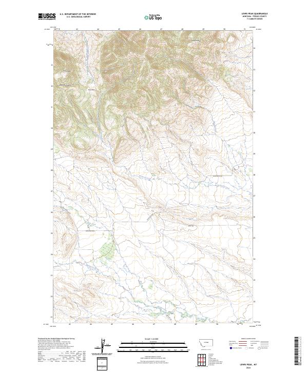 USGS Topographic Map – Lewis Peak