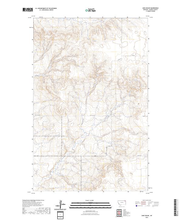 USGS Topographic Map – Line Coulee