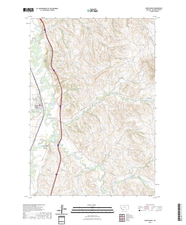 USGS Topographic Map – Lodge Grass