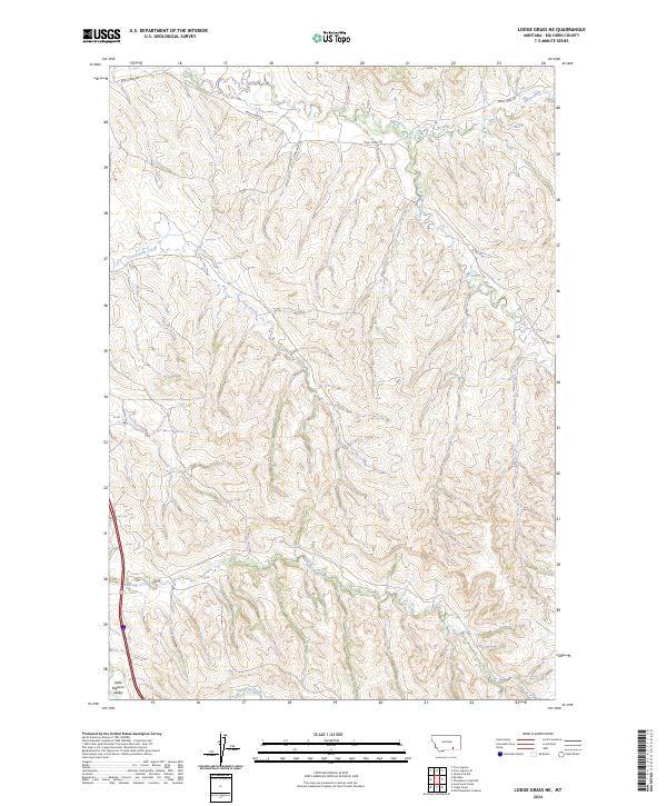 USGS Topographic Map – Lodge Grass NE