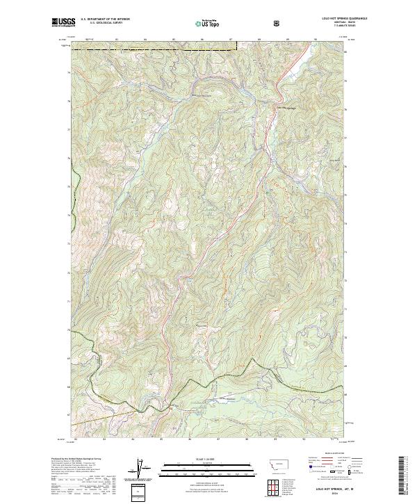 USGS Topographic Map – Lolo Hot Springs