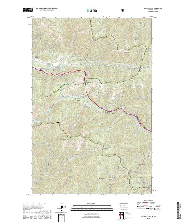 USGS Topographic Map – Lookout Pass
