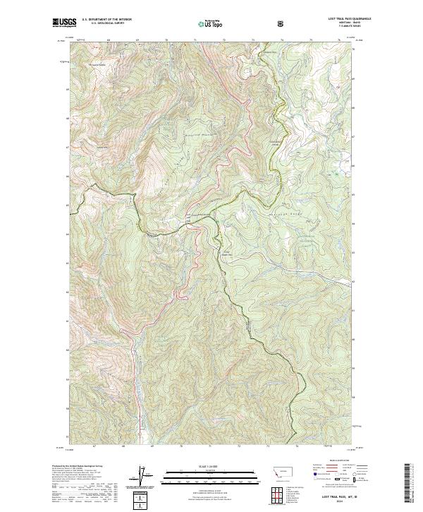 USGS Topographic Map – Lost Trail Pass