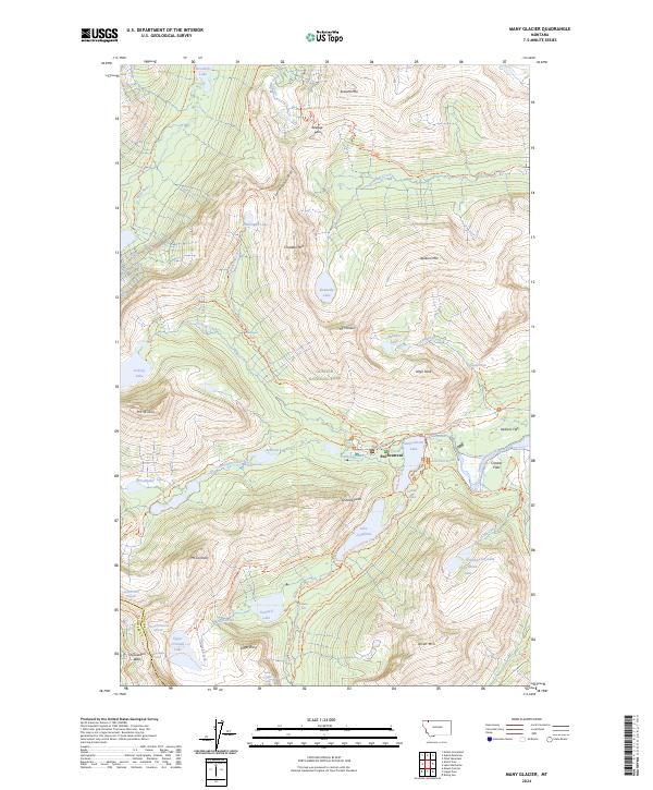 USGS Topographic Map – Many Glacier