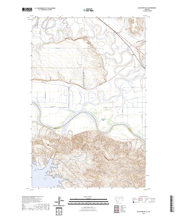 USGS Topographic Map – Milk River Hills