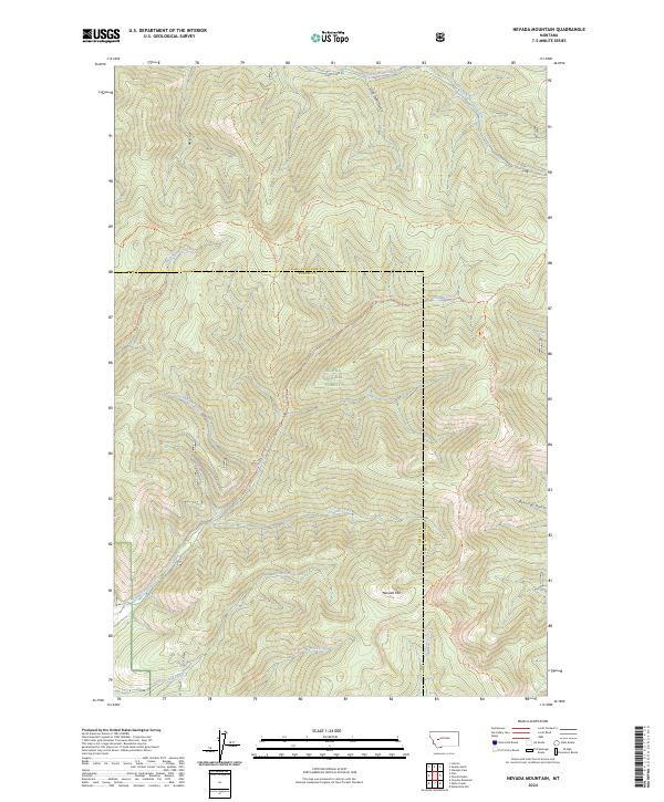 USGS Topographic Map – Nevada Mountain