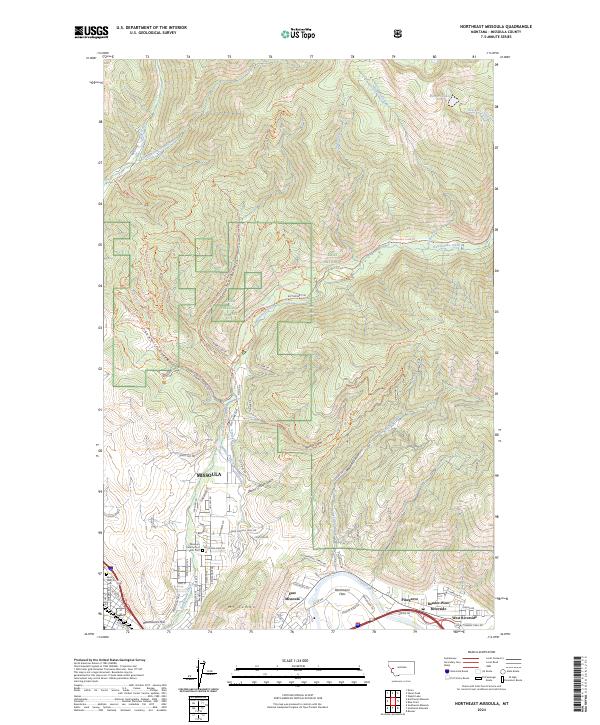 USGS Topographic Map – Northeast Missoula