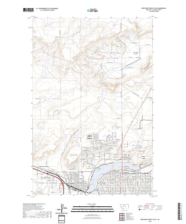 USGS Topographic Map – Northwest Great Falls