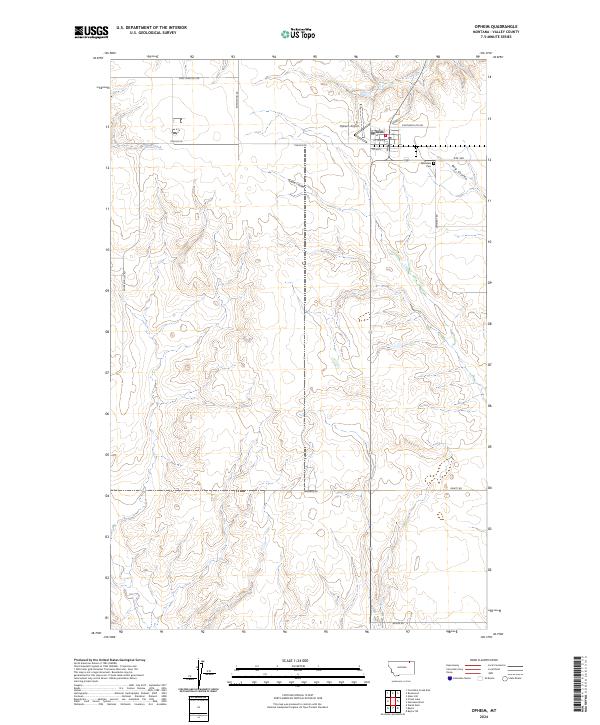 USGS Topographic Map – Opheim