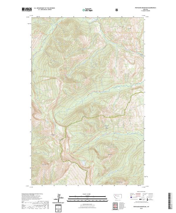 USGS Topographic Map – Pentagon Mountain